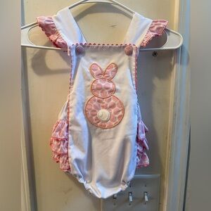 Shrimp & Grits Ruffle Butt Bunny Romper